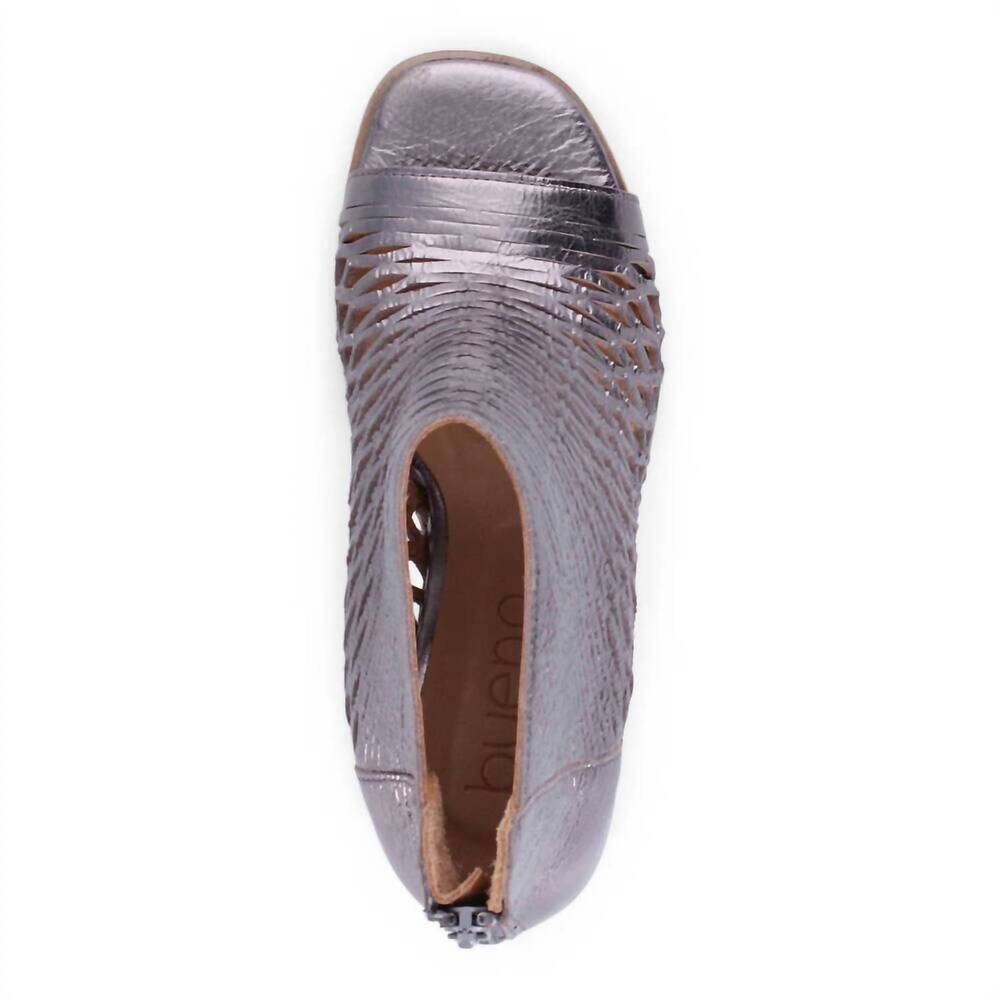NEW BUENO women's joey heeled sandal in pewter - Picture 4 of 5